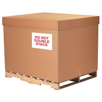 Tape Logic Labels, Do Not Double Stack, 8 x 10, Red/White, 250/Roll (DL1630)