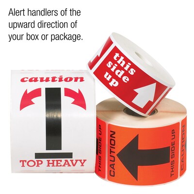 Tape Logic Labels, (two up arrows over black bar), 3" x 4", Fluorescent Green, 500/Roll (DL1410)