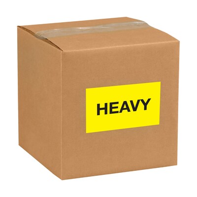 Tape Logic Labels,  Heavy, 3 x 5, Fluorescent Yellow, 500/Roll (DL3391)