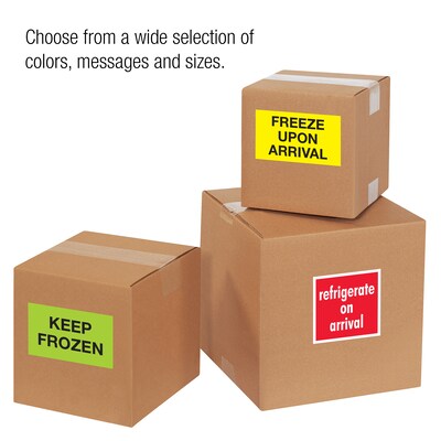 Tape Logic Labels, "Refrigerate Upon Arrival", 2 x 8", Red/White, 500/Roll (DL1640)