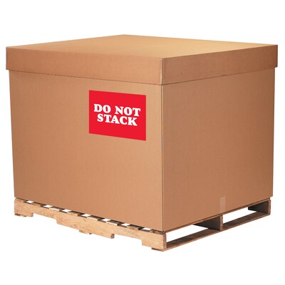 Tape Logic Labels, Do Not Stack, 8 x 10, Red/White, 250/Roll (DL1628)