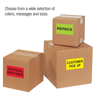 Tape Logic Labels, "Repack", 2 x 3", Fluorescent Green, 500/Roll (DL1613)