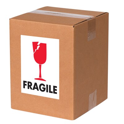 Tape Logic Labels, "Fragile", 4 x 6", Red/White/Black, 500/Roll (IPM503)