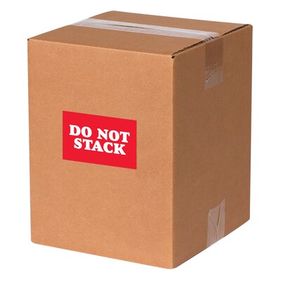 Tape Logic Labels, "Do Not Stack", 2 x 3", Red/White, 500/Roll (DL1615)