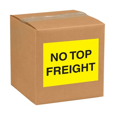 Tape Logic Labels, "No Top Freight", 8 x 10", Fluorescent Yellow, 250/Roll (DL1635)