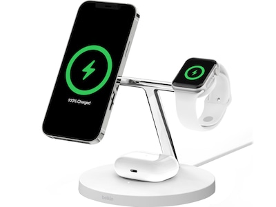 Belkin BOOST CHARGE PRO 3-in-1 Wireless Charger for iPhone 12, White (WIZ009ttWH)