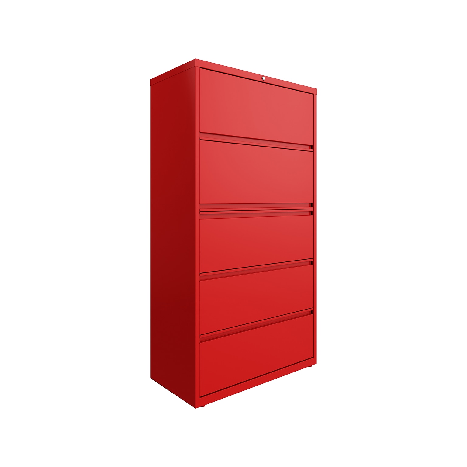 Hirsh HL10000 Series 5-Drawer Lateral File Cabinet, Locking, Letter/Legal, Lava Red, 36 (24258)