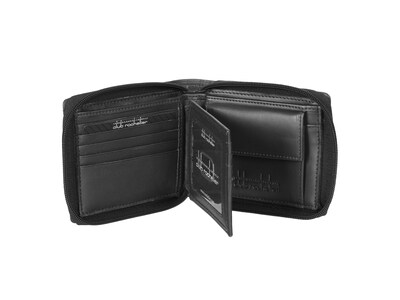 Club Rochelier Winston Leather Zip Billfold Wallet, Black (CRP3300-Blk)