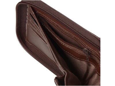 Club Rochelier Winston Leather Zip Billfold Wallet, Brown (CRP3300-Brn)