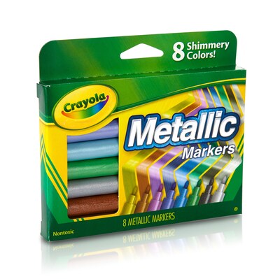 Crayola Metallic Markers, Conical Tip, Assorted, 8/Pack (58-8628)