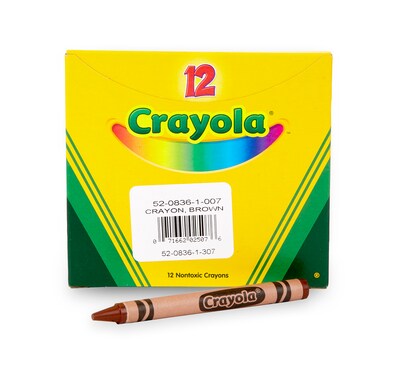 Crayola Bulk Crayons, Brown, 12/Box (52-0836-007)