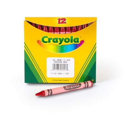 Crayola Bulk Crayons, Red, 12/Box (52-0836-038)