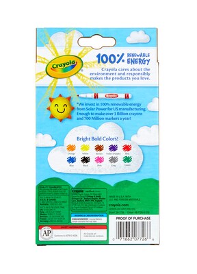 Crayola Classic Kid's Markers, Fine Point, Assorted, 10/Pack (58-7726)