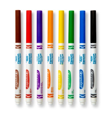 Crayola Classic Kid's Markers, Fine Point, Assorted, 8/Pack (58-7809)