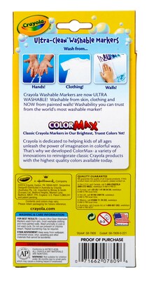 Crayola Classic Kid's Markers, Fine Point, Assorted, 8/Pack (58-7809)