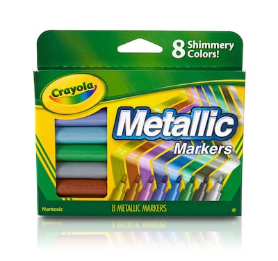 Crayola Metallic Markers, Conical Tip, Assorted, 8/Pack (58-8628)