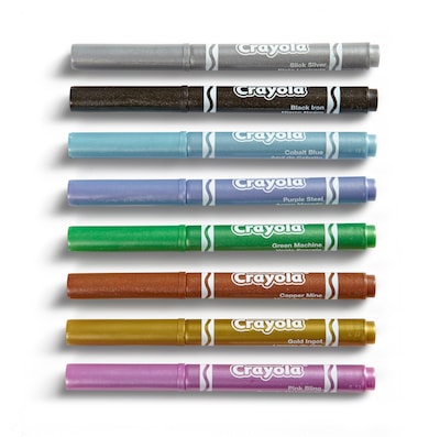 Pack of 8 Crayola Project Metallic Outline Markers Assorted Colors, Art  Supplies