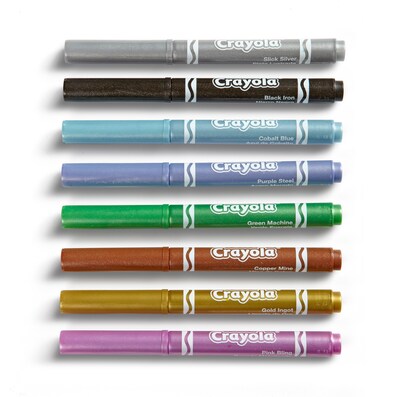 Crayola Metallic Markers, Conical Tip, Assorted, 8/Pack (58-8628)