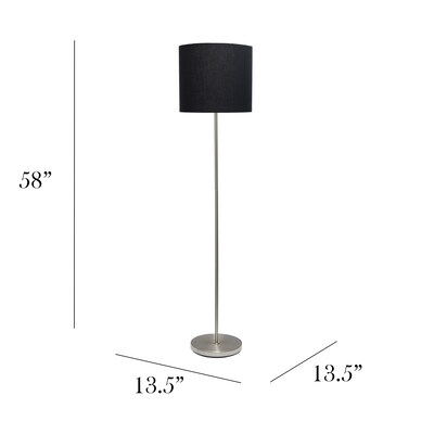 Simple Designs Incandescent Floor Lamp, Black (LF2004-BLK)