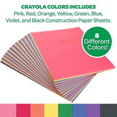 Crayola 12" x 9" Construction Paper, Assorted Colors, 96 Sheets/Pack (993000)