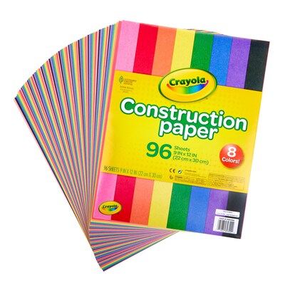 Crayola 12 x 9 Construction Paper, Assorted Colors, 96 Sheets/Pack (993000)