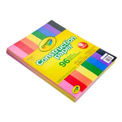 Crayola 12" x 9" Construction Paper, Assorted Colors, 96 Sheets/Pack (993000)
