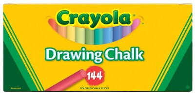 Crayola Drawing Chalk, Assorted Colors, 144/Box (51-0400)