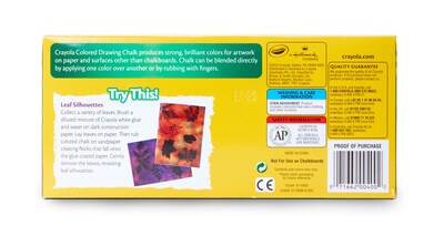 Crayola Drawing Chalk, Assorted Colors, 144/Box (51-0400)