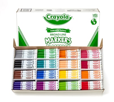 Crayola Kids Markers, Broad Line, Assorted Colors, 256/Carton (58-8201)