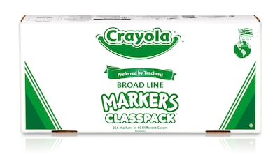 Crayola Kid's Markers, Broad Line, Assorted Colors, 256/Carton (58-8201)