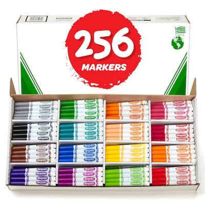 Crayola Kid's Markers, Broad Line, Assorted Colors, 256/Carton (58-8201)