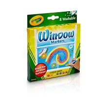 Binney & Smith Crayola Washable Window Markers, Conical Tip, 8/Pack
