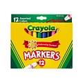 Crayola Kids Markers, Broad Line, Assorted Colors, 12/Box (58-7712)