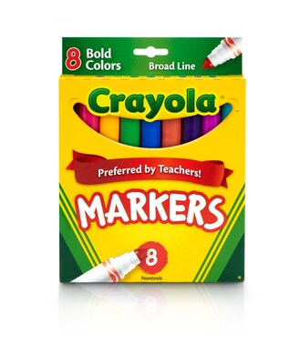 Binney & Smith Crayola® Bold Markers, Assorted Colors, 8/Pack