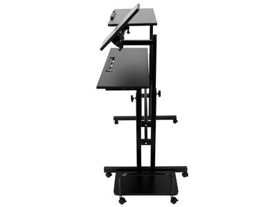 Mind Reader 30 - 44 Particle Board Adjustable Desk, Black (SDROLLXL-BLK)
