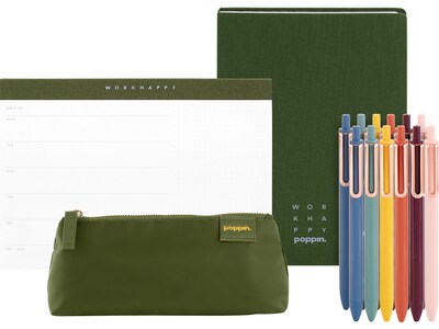 Poppin Work Happy Journal, 6 x 8, Dotted Ruled, Green, 198 Pages, KIT (108512)
