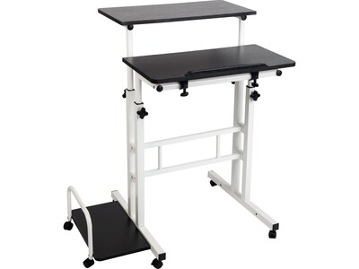 Mind Reader 27 Rolling Standing Desk, Black/White (SDROLL-BKWH)