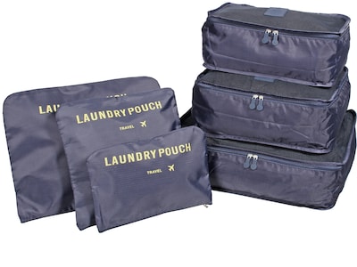 Nicci 6-Piece Fabric Travel Organizer, Navy (CBM002L-NAVY)