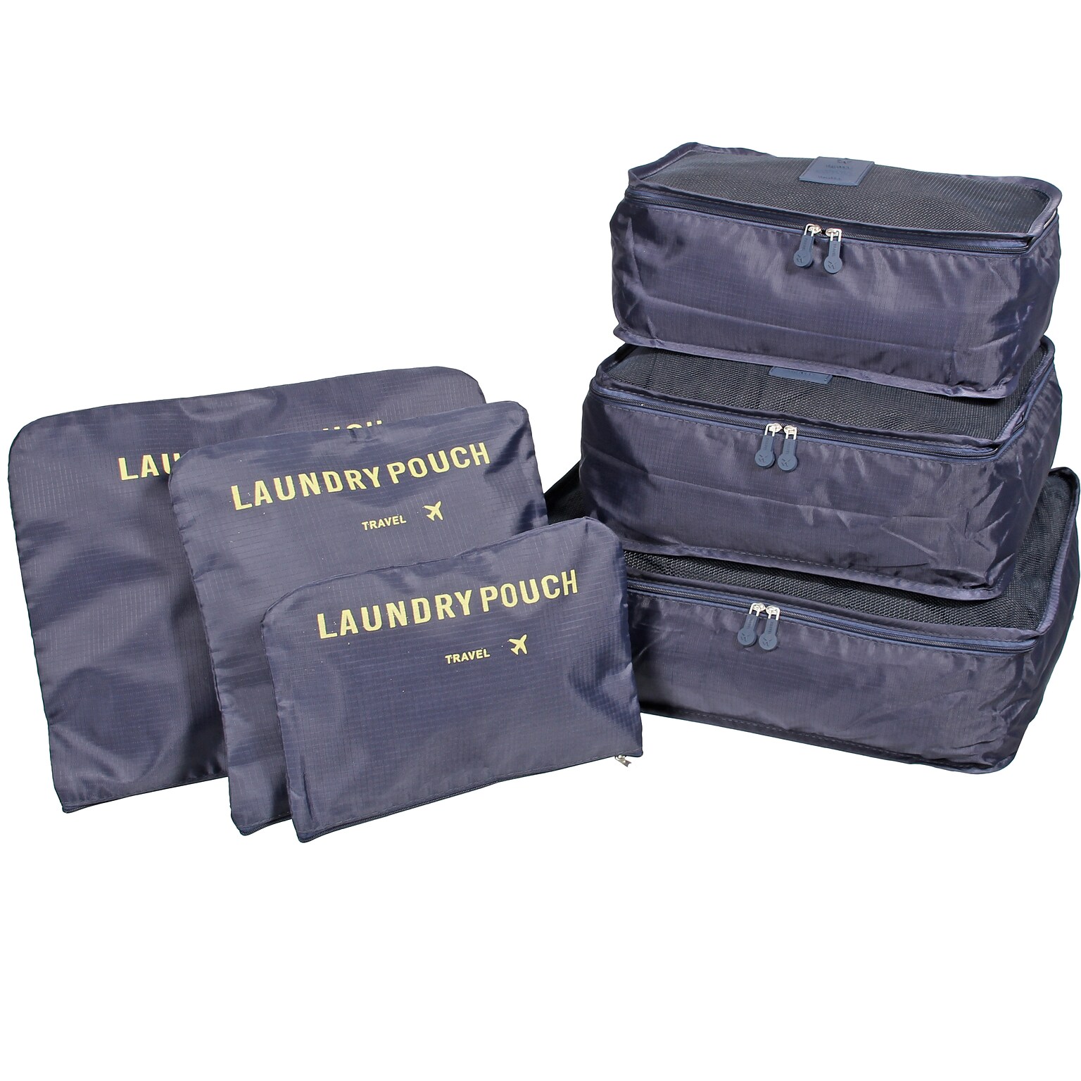 Nicci 6-Piece Fabric Travel Organizer, Navy (CBM002L-NAVY)