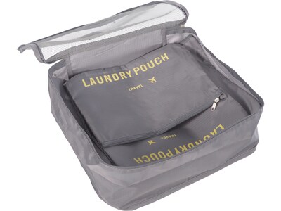 Nicci 6-Piece Fabric Travel Organizer, Gray (CBM002L-Grey)