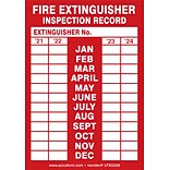 ACCUFORM SIGNS® Safety Label, FIRE EXTINGUISHER INSPECTION RECORD, 5 x 3½, Adhesive Vinyl, 5/Pk (L