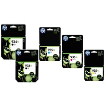 HP 934XL Black /935XL CMY High Yield Ink Cartridges, 5-Pack