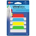 Avery UltraTabs Repositionable Margin Index Tabs, Primary Colors, 24 Tabs/Pack (74768)