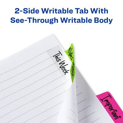 Avery UltraTabs Repositionable Margin Index Tabs, Neons, 24 Tabs/Pack (74767)