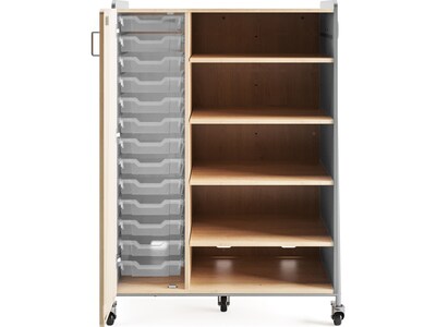 Safco Whiffle Typical 4 60" x 43" Particle Board Triple-Column Mobile Storage, Gray (3924GRY)
