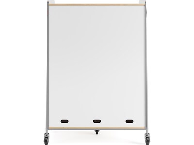 Safco Whiffle Typical 4 60" x 43" Particle Board Triple-Column Mobile Storage, Gray (3924GRY)