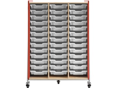 Safco Whiffle Typical 12 60 x 43 Particle Board Triple-Column Mobile Storage, Red (3932RED)