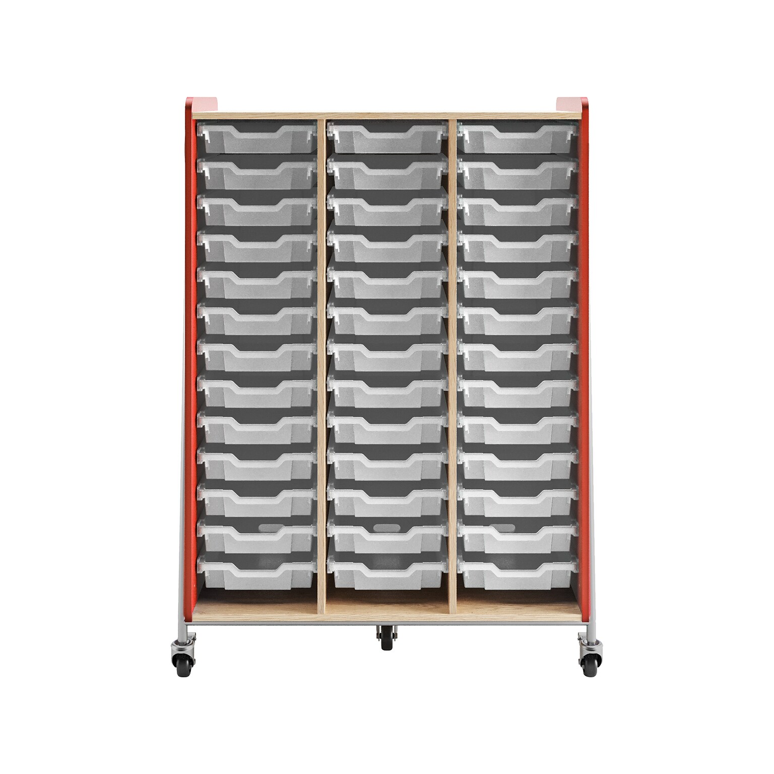 Safco Whiffle Typical 12 60 x 43 Particle Board Triple-Column Mobile Storage, Red (3932RED)