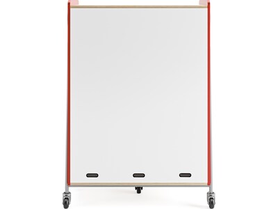 Safco Whiffle Typical 12 60" x 43" Particle Board Triple-Column Mobile Storage, Red (3932RED)