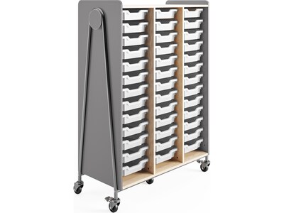 Safco Whiffle Typical 12 60 x 43 Particle Board Triple-Column Mobile Storage, Gray (3932GRY)